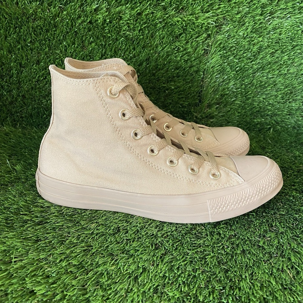 Converse Chuck Taylor All Star Shoes Womens 8 Beige High Top Canvas Skate Mono